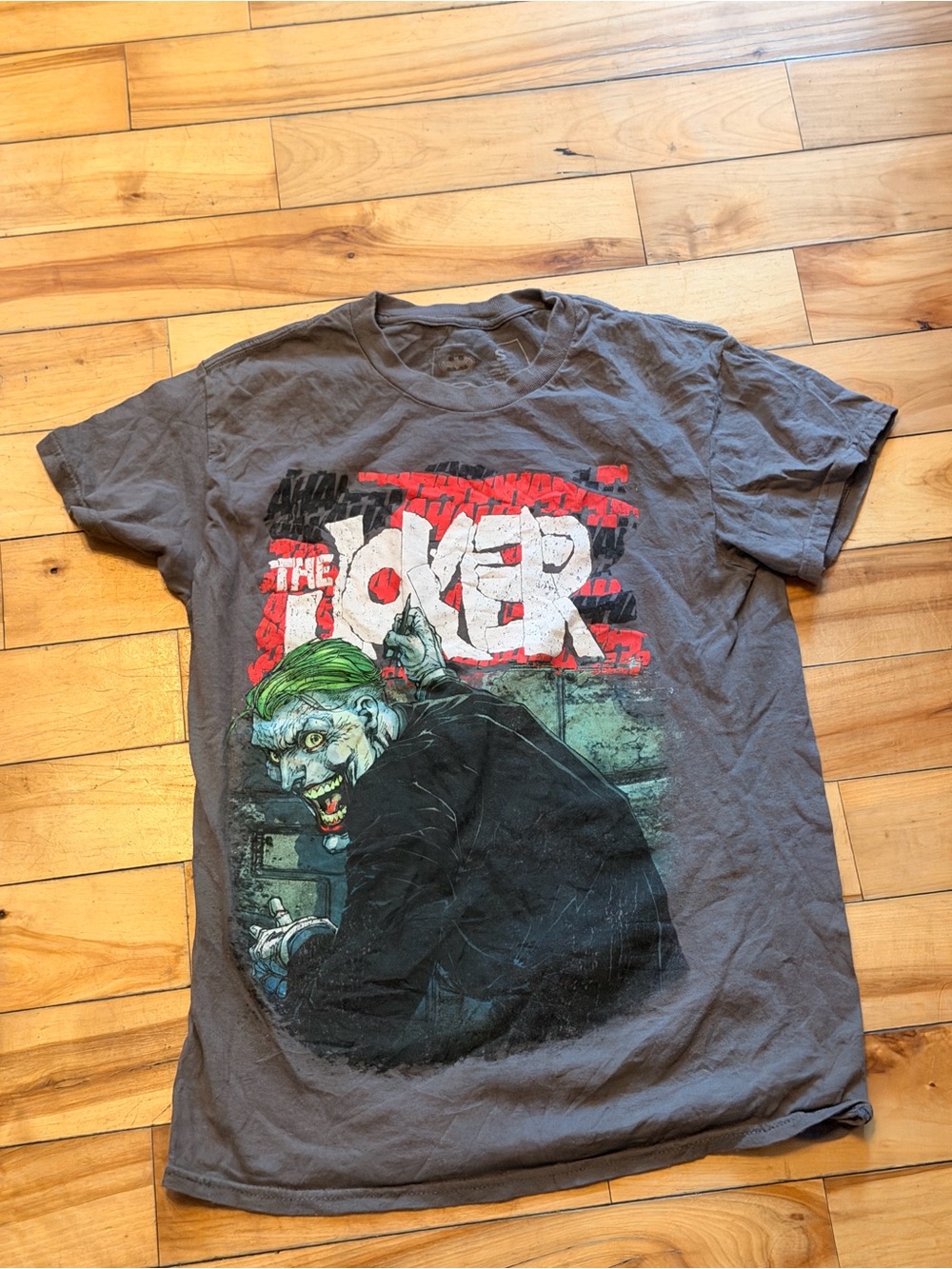 Batman Joker Graphic Short-Sleeve Tee - Gray, Green, Red, Black